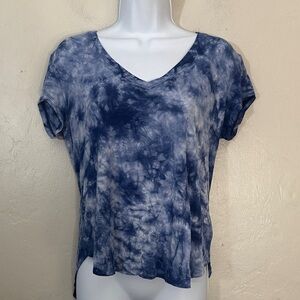 American Eagle Outfitters Navy Tie-Dye Short Sleeve Tee